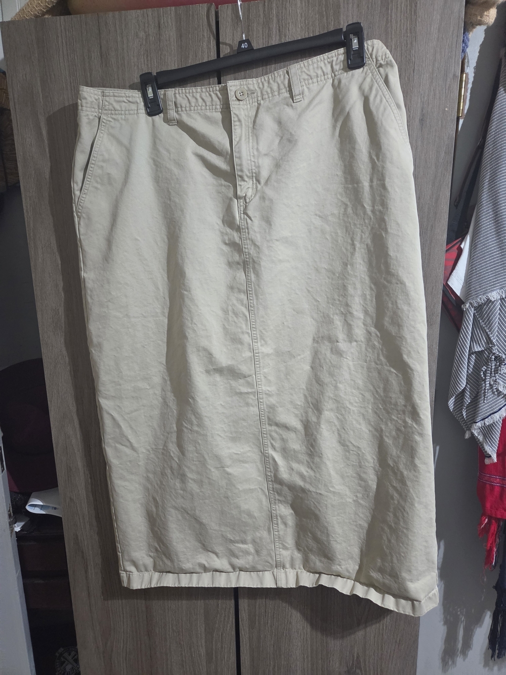 Women's Cream KHAKI Maxi Skirt 100% Cotton
